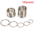 100x lot Key Rings Diy Metal Key Holder Split Rings Hoop Metal Loop Keychaina-vm