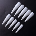 500pcs Stiletto Shape Nail Tips Long Half Cover Fake False Nails Natural 10sizes