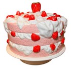 Strawberry Shortcake Pedestal Footed Cake Stand Vintage Ceramic - 2 Small Chips
