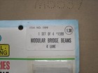 Nos Aurora  1199 T-jet 4-lane Modular Bridge Beams For Ho Slot Car Layouts