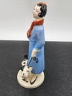 Art Deco Porcelain Lady With Dog Figurine Japan 1930s