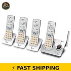 At t 4-handset Cordless Phone With Digital Answering System - White silver