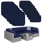  14pack Outdoor Patio Seat And Back Cushions Replacement 14pack large  Navy