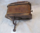 1800s Antique Wooden Sewing Box Pincushion W drawer folding Metal Table Clamp