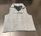 1830s-1840s Early Victorian Man s Shawl Collar Grey Wool Vest Sz 38  Chest  New