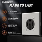 Elegrp 50 Amps 125 250v Range Oven Stove Receptacle  Nema 14-50r Flush Silver