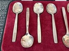 King George V Sterling Silver British Hallmarks Coffee Bean Set Six Spoons