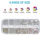 Nail Art Rhinestones Kit Huetfat 2400pcs Nail Gems Ab Flatback Rhinestones Gems