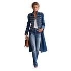 Oversized Denim Jacket Y2k Streetwear Vintage Washed Long Coat Hip Hop