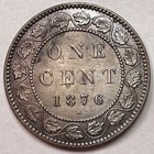1876-h Canada Cent Victoria Uncirculated Unc Coin  Cleaned  19751