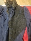 Authentic Antique 1870 s Victorian Blue W Black Lace Jacket Bodice Boned Small