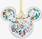Disneyland Mickey   Friends Ceramic Christmas Ornament Play In The Park Minnie
