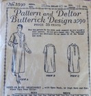 Vtg Antique 1920s Butterick 3590 Men s Nightshirt Sewing Pattern 40 Chest Ff