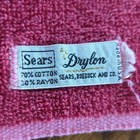1970s Vintage Pair Sears Drylon Pink Bath Towels Retro Mid-century Style Fringed