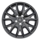 Auto Drive 16 Inch Black Hubcap Wheel Covers - Set Of 4 - Fits Most Cars