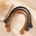 2pcs Genuine Cow Leather Bag Handles Replacement Strap Diy Handbag Purse Handle