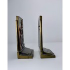 Antique 1925 Pompeian Bronze Co Meditation Bookends Art Deco Polychrome Pair