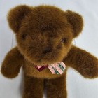 Cuddle Wit Bear Plush Stuffed Animal Brown Plaid Bow Tie Teddy Vintage 10 5 