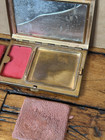 Vintage Richard Hudnut Art Deco Powder Compact Brass Makeup Case Mirror New York