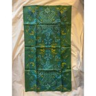 Vintage Vera Neumann Linen Tea Dish Towel - Ladybug Sign  Green blue - Excellent