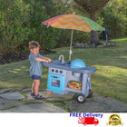 Kids Bbq Grill Play Food Cart Set Toy Kitchen With Sizzling Sounds Light Toddler