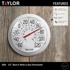 Taylor Big   Bold Indoor Outdoor Dial Thermometer  Decor For Patio - White Bezel