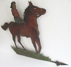 Antique Old Horse And Rider Weather Vane   Huge  Weathervane   