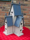 Large Green Manor Birdhouse Weathered Country Cottage Indoor Outdoor Distressed