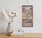Kitchen Rules Sign - Rustic Farmhouse Kitchen Decor - Vintage Wooden Wall Art Fo