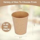 Paper Cups  50 Pack 8 Oz Kraft Paper Coffee Cups  Disposable Cups For Hot Or