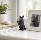 Black German Shepherd Raising Middle Finger Figurine - Holiday Stocking Stuffer