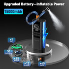Tire Inflator Portable Air Compressor - Air Pump For Car Tires 150psi  15000 Mah