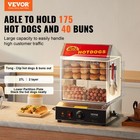 Vevor Commercial Hot Dog Steamer 2-tier Electric Bun Warmer 28 5qt Slide Doors