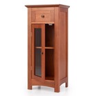 Freestanding Bathroom Floor Storage Cabinet Organizer   Drawer Single Glass Door