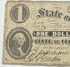 Civil War  Rare State Of Florida 1861  1 Obsolete Bank Note W  Washington Tellus