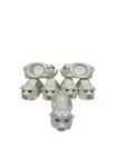 7 Ceramic White Pig Sow Hog Pink Nose Napkin Rings Holders Farm Ranch Country