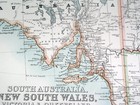 1907 Antique Map  Of Eastern Australia   Victoria New South Wales Queensland