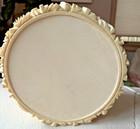 Hand-carved  Round Lidded Box    asian Dragon   Scroll Motif     Trinket jewelry Box