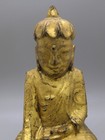 Fine Old Antique Burmese Southeast Asia Wooden Lacquer Gold Gilded Buddha Statue