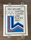 Vintage Original 1980 Winter Olympic Games Lake Placid Poster Not Faded stained