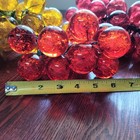 Acrylic Lucite Grape Clusters Vintage Mcm Wire Stems No Wood Yellow Amber Cherry