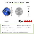 Dxnq 2pcs Stick On Dashboard Car Clock  Mini Luminous Analog Clock Blue black 