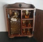 Vintage Shakespeare Fake Faux Book Wood Box Decanter Shot Glass Set Office Decor
