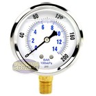 Quality Liquid Filled 2 5  200 Psi Air Pressure Gauge Lower Mnt   Side Mount