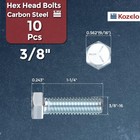 10 Pcs Hex Head Screws Bolts 3 8 16x11 4 Inch Carbon Steel Grade 5 Blue