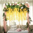 Yellow 44  Tall Silk Wisteria Flowers Hanging Vine Bush Wedding Centerpieces