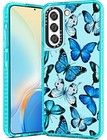  Case  Cute Funny Butterflies For Samsung Galaxy S22 Plus Blue Butterflies