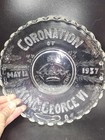 King George Vi   Queen Elizabeth Coronation  1937   - Pressed Glass Dish