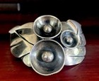 Signed Vintage Native American Modernist Sterling Squash Blossom Brooch 24 35 G