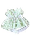 Vintage Baby Girl Mint Green Ruffle Fluffy Lace Dress With Bells